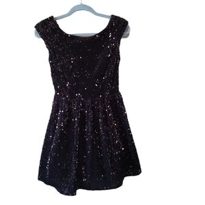 Monaco USA Black Sequin Short Cocktail Dress